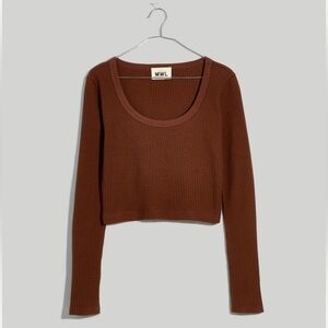 MWL Waffle Long-Sleeve Crop Tee Small